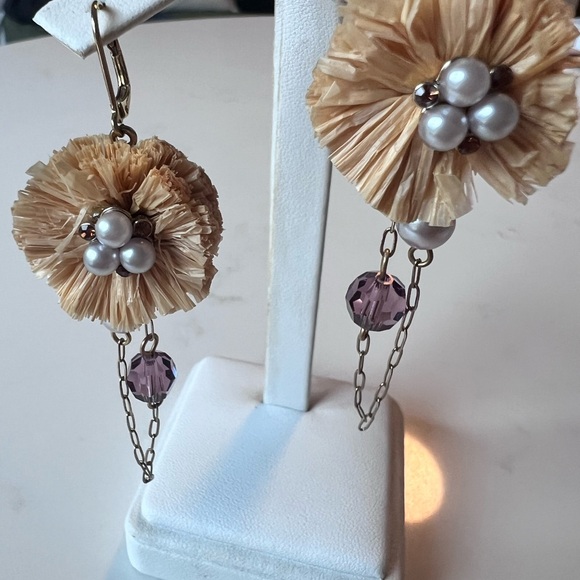 Givenchy Authentic Gold-Tone White Pearl Leverback Chain Dangle Earrings - Picture 2 of 8